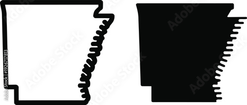 A black and white drawing of two pieces of a puzzle