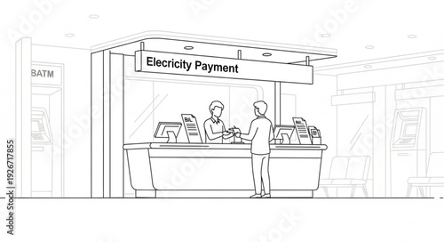 Electronic Payment Terminal Illustration.