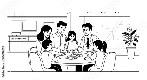 Family Gathering Around Dining Table.