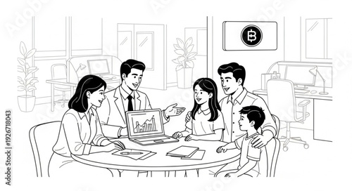 Family Gathering Around Dinner Table.