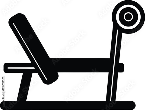 hip thrust machine silhouette vector art illustration, black and white design