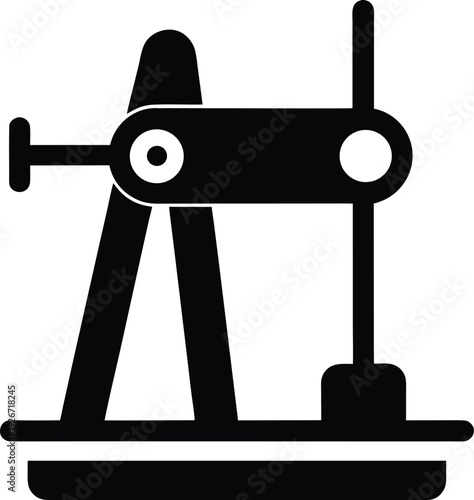 hip abduction machine silhouette vector art illustration, black and white design