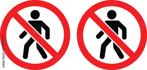 No walking and no running signs