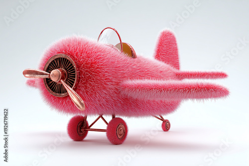 Red plane with fuzzy texture
