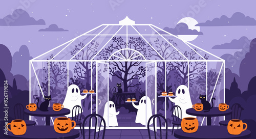 Ghosts in Conservatory Halloween Night.