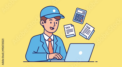 A minimalist design of a blue water droplet on a yellow background, evoking freshness and simplicity for design elements.