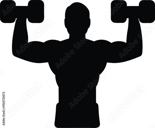 lateral raise machine silhouette vector art illustration, black and white design