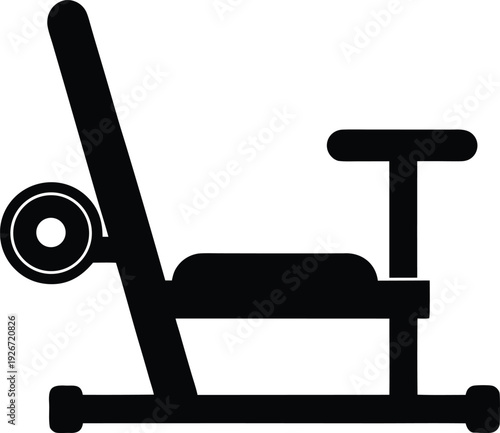 leg extension machine silhouette vector art illustration, black and white design