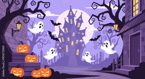 Halloween Ghosts Haunted House.