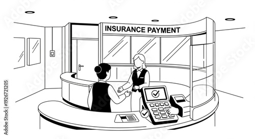 Insurance Payment Office Reception Desk.