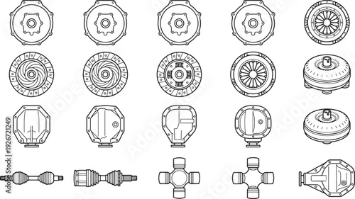 Detailed mechanical components neatly arranged, illustrating engineering precision and technological prowess. showcasing the intricacies of machinery parts.