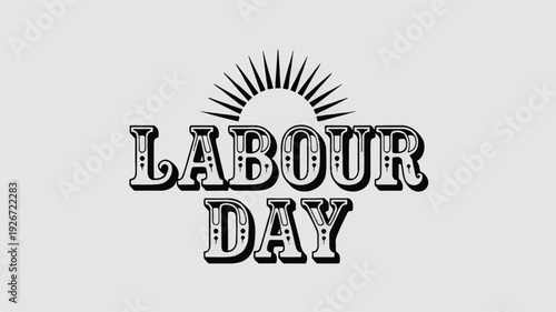 Labour Day celebration with sunrise logo design
