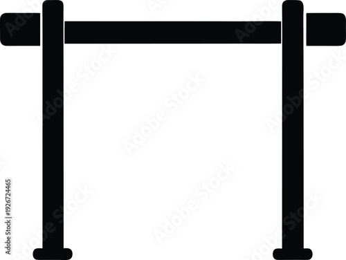 pull up bar silhouette vector art illustration, black and white design