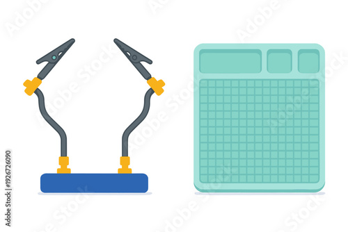 Electronic repair tools set including helping hands device and heat resistant work mat
