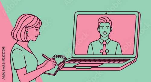 A modern illustration of a thoughtful woman, suitable for creative projects or representing contemplation and focus.