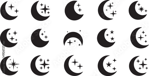Vector set of black and white icons featuring a collection of 3d circle buttons with numbers and alphabet letter symbols for web design illustration