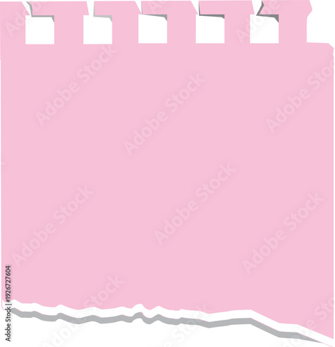 Ripped notepad page template. Realistic paper scrap