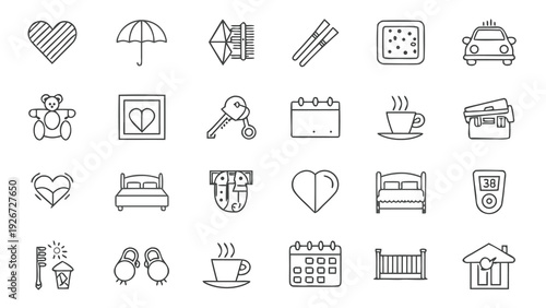 Couple Daily Life Objects Set