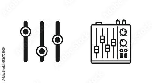 Optometry chart with vision test tools in black silhouette