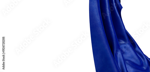 Close-up of a blue fabric with a luxurious texture. Suitable for backgrounds, textiles, clothing designs, and abstract c