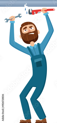 Pipe leak fix. Professional plumber repair icon