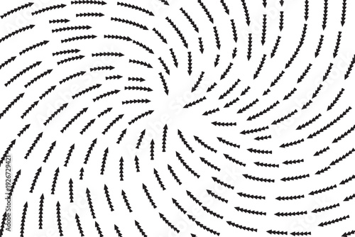 Abstract curved dash pattern forming dynamic spiral motion background