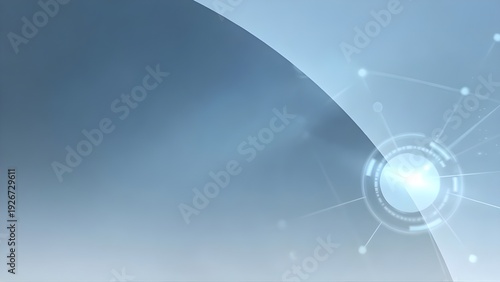 Soft Blue Abstract Technology Background with Futuristic Digital Interface ElementsHigh resolution technology background perfect for website, presentation, fintech, AI, big data, corporate and startup