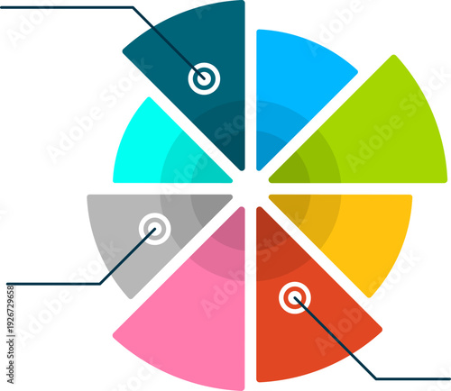 Pie chart template. Infographic structure visualization element