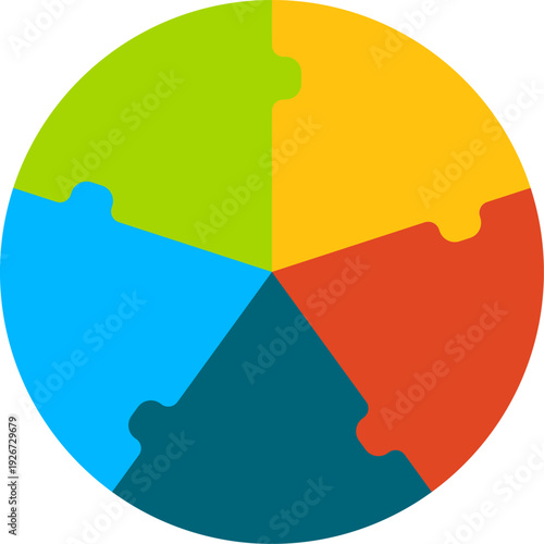 Puzzle cycle infographic element. Step pieces chart