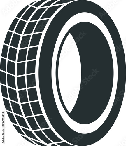 Tire black logo. Winter tyre car wheel