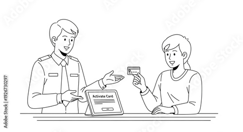 Man and Woman Making Payment.