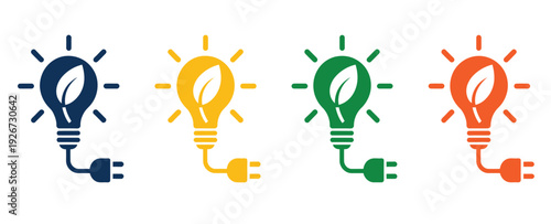 Bioenergy Icon Set, Colorful Multiple Style Vector Collection Representing Sustainable Energy, Renewable Power, Eco Technology, Green Resources, and Environmental Innovation Concepts.