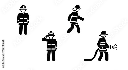 Firefighters in Various Action Poses 1.