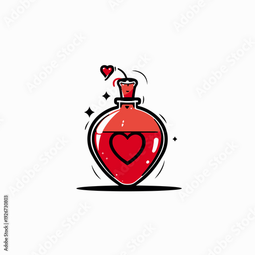 Valentines potion of love vector illustration on white background