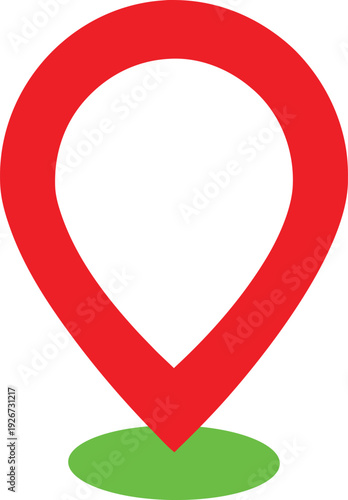 Red Location Pin on Green Ground Marker Icon Navigation and Search Symbol