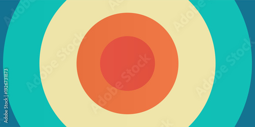 Retro poster, classic 80's, 90's the soft light in the center of each oval gives the impression modern