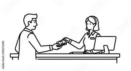 Man and Woman Shaking Hands.