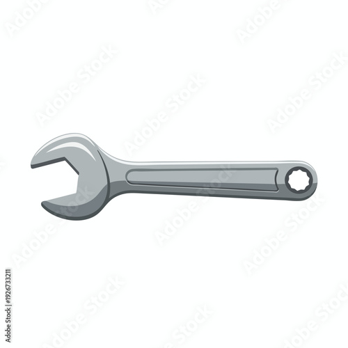 Close Up of a Wrench Over a Plain White Background for Tool and Hardware Themes