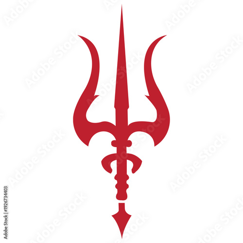 Vintage trident spear of poseidon neptune god triton king logo design