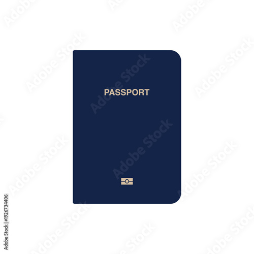 Simple dark blue biometric Passport template