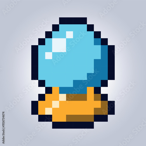 Crystal Ball 16x16 Tile – Mystic Divination Orb Fantasy Magic Artifact