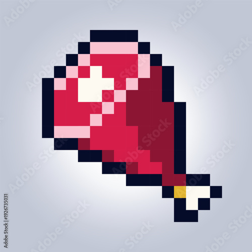 Roasted Meat Drumstick 16x16 Tile – Fantasy Food Consumable Game Asset