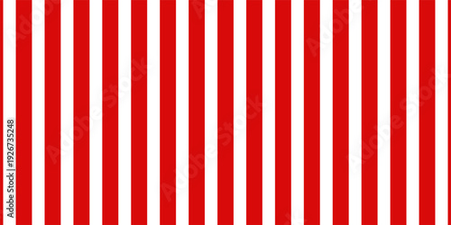Vector seamless vertical stripes pattern, red and white. Simple background