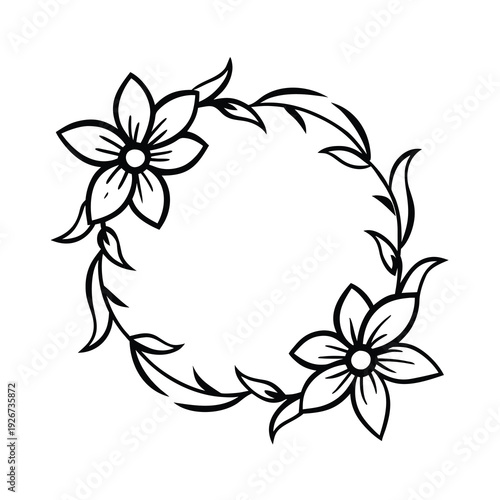 floral grunge sketch border hand drawn decorativ 