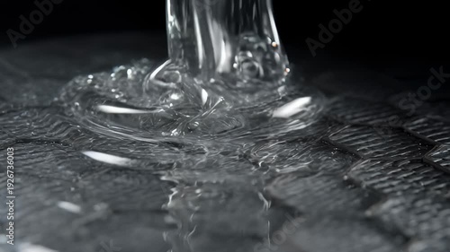 Wallpaper Mural Water Flowing Onto Geometric Surface, Abstract Liquid Motion Torontodigital.ca