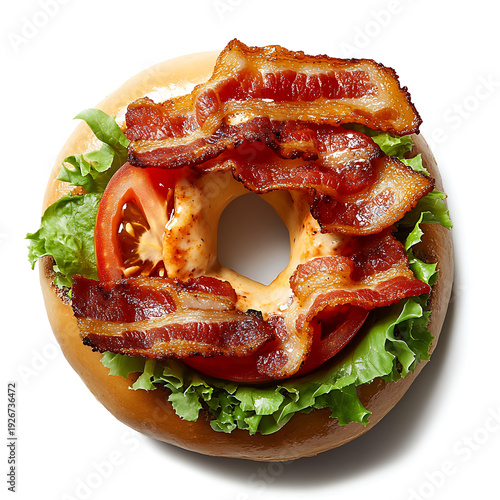 Wallpaper Mural Tasty Bacon Sandwich on a Bagel with Lettuce, Tomato, and a Creamy Mayonnaise Spread Torontodigital.ca