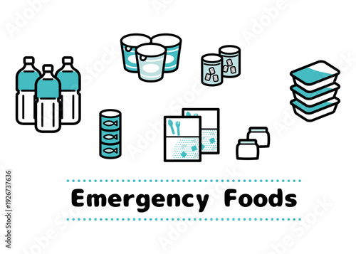 Emergency Food Illustration Set
