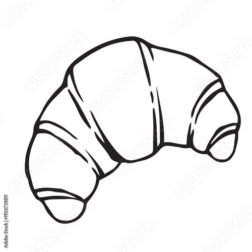 Croissant. Hand drawn illustration