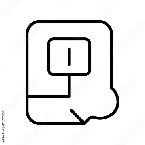 Document Attachment Line Icon File Editable Stroke Vector Illustration. Bill icon Flat symbol set outline. 