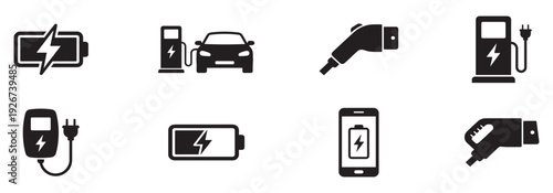 Car charging point icon. Electric plug symbol. Electricity sign. Electric car icon.